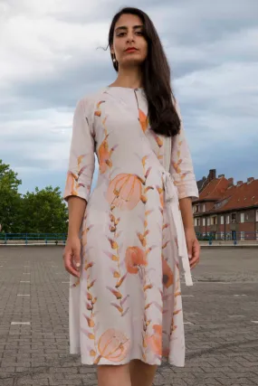 Wrap Dress Orange Jellyfish